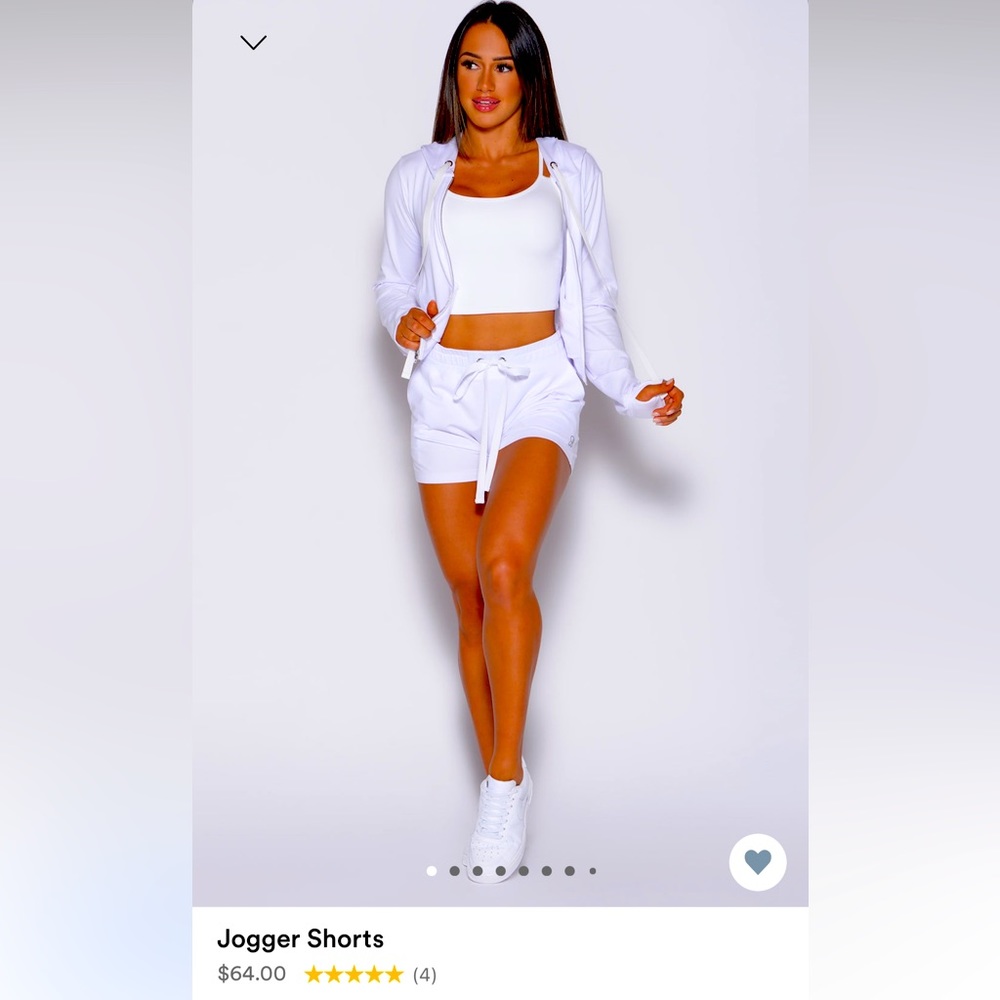 NEW BOMBSHELL WHITE JOGGER SHORTS